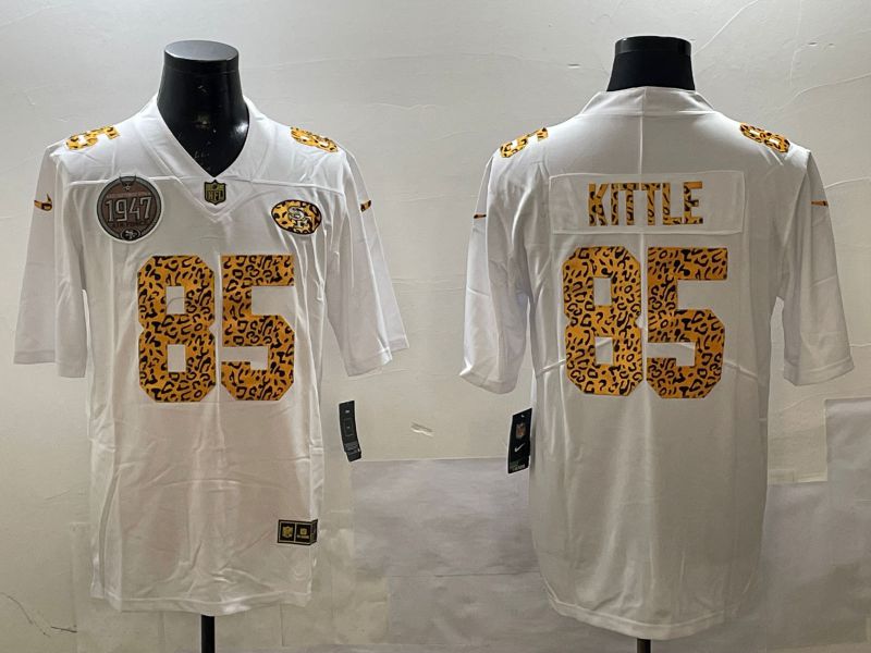Men San Francisco 49ers #85 Kittle White Panther pattern Nike 2025 Limited NFL Jersey style 2->san francisco 49ers->NFL Jersey